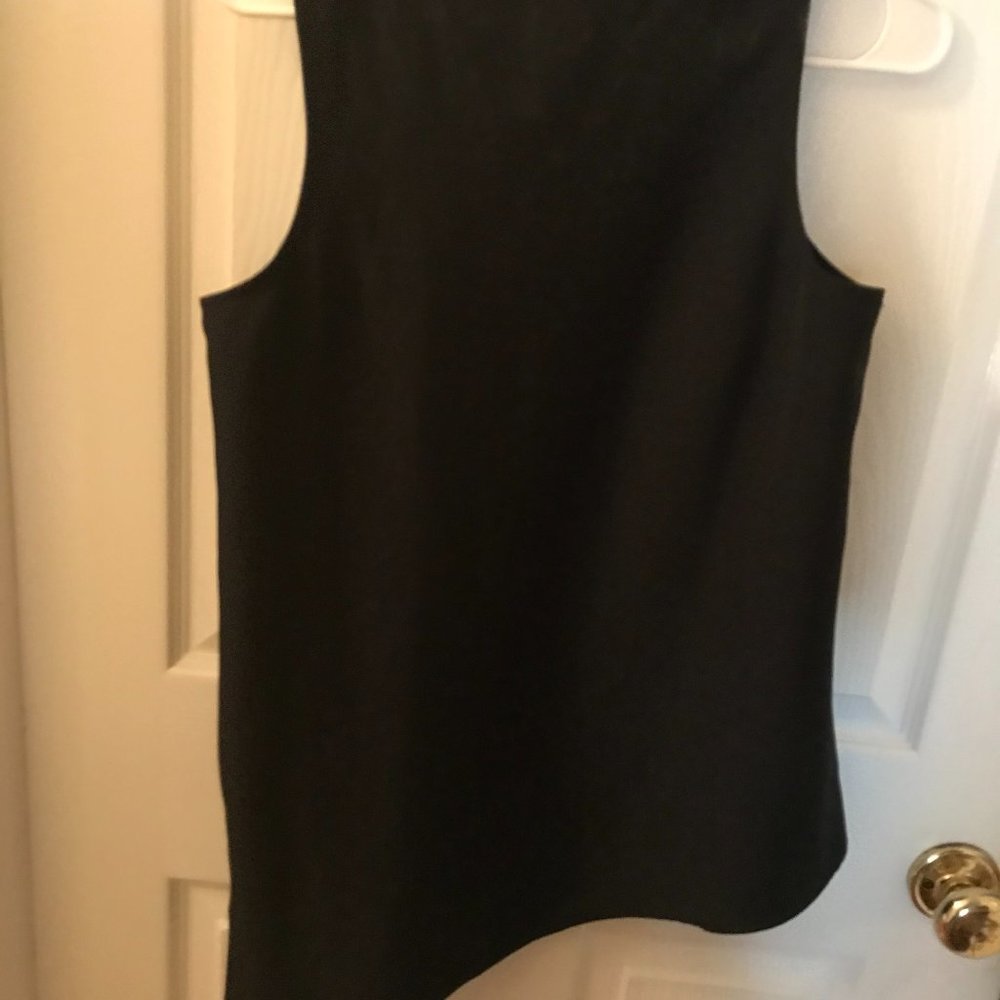 INC Black Sleeveless shirt with slanted hem